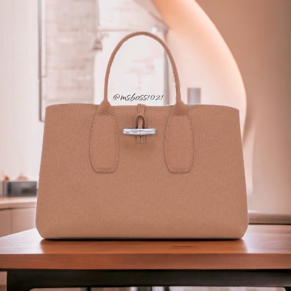 Longchamp Roseau Large Tote in Natural BRAND NEW - Picture 2 of 5